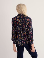 Seasalt Cornwall Blue Meadow Cotton Blend Shirt - Image 3 of 4
