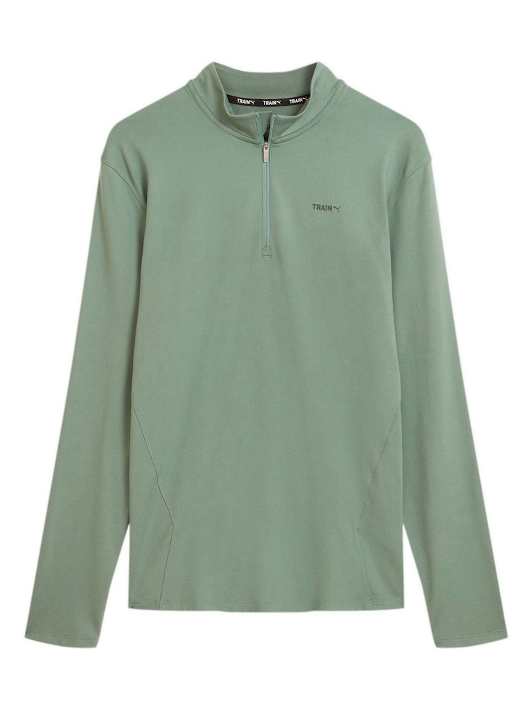 Puma Green EVOLVE Mens Training Quarter-Zip Top - Image 1 of 2