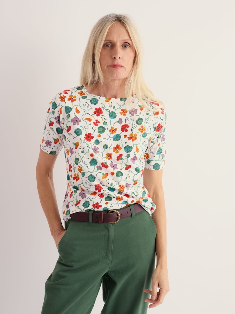 Seasalt Cornwall White Poisson T-Shirt - Image 1 of 5