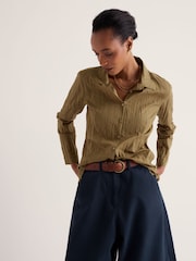Vert kaki - Seasalt Cornwall Larissa Cotton Crinkle Shirt - Image 1 sur 4