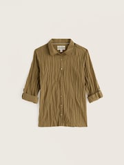Vert kaki - Seasalt Cornwall Larissa Cotton Crinkle Shirt - Image 3 sur 4