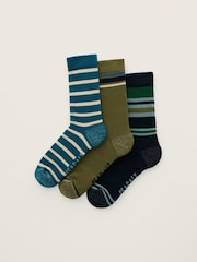Seasalt Cornwall Green Gift Box of 3 Pack Sailor Socks - Image 1 of 3