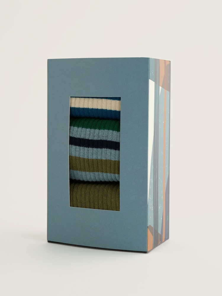 Seasalt Cornwall Green Gift Box of 3 Pack Sailor Socks - Image 2 of 3 Seasalt Cornwall Green Gift Box of 3 Pack Sailor Socks - Image 2 of 3