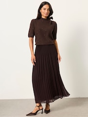 FatFace Jayla Chocolate Brown Maxi Skirt - Image 4 of 6