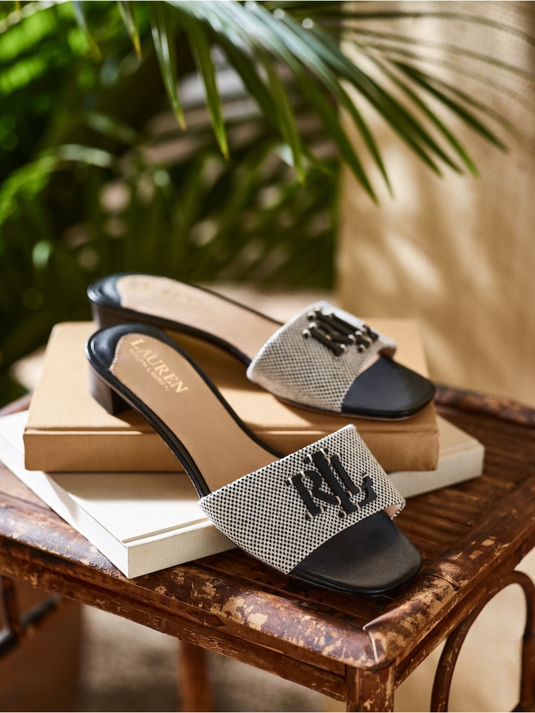 Lauren Ralph Lauren Fay Leather Black Sandals - Image 5 of 5