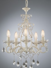 Laura Ashley White Shamley Painted 5 Light Chandelier Ceiling Light - Image 1 of 5
