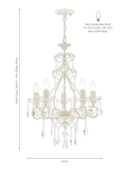 Laura Ashley White Shamley Painted 5 Light Chandelier Ceiling Light - Image 5 of 5