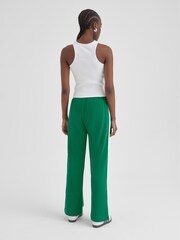 4th & Reckless Green Fergie 100% Cotton Wide Leg Branded Joggers - Image 3 of 5
