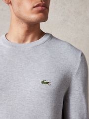 siva - Lacoste 100% Bombažni okrogel ovratnik; z okroglim ovratnikom pulover - Slika 5 iz 8