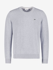 siva - Lacoste 100% Bombažni okrogel ovratnik; z okroglim ovratnikom pulover - Slika 6 iz 8