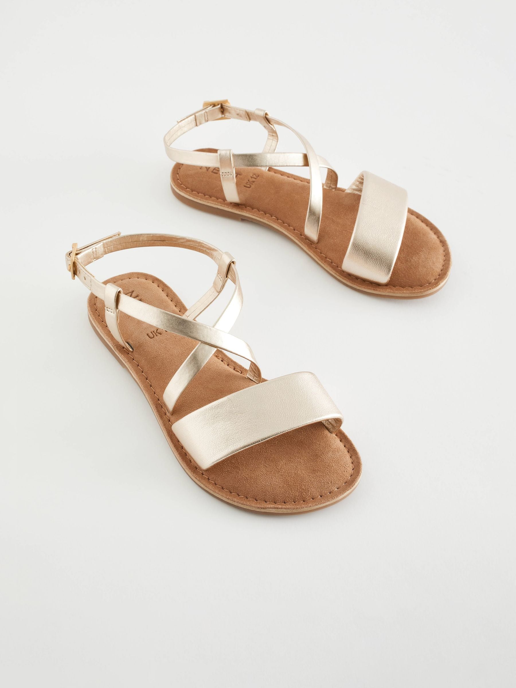 Gold Leather Sandals