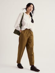 Seasalt Cornwall Green Sholl Cotton Tapered Trousers - Image 1 of 5