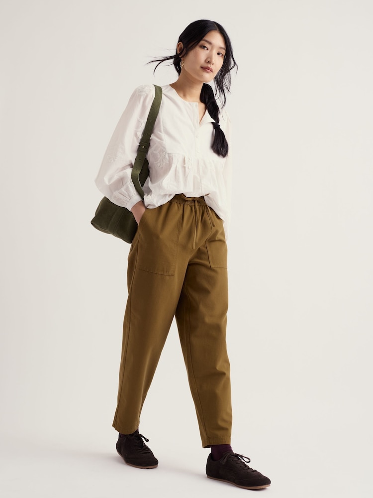 Seasalt Cornwall Green Sholl Cotton Tapered Trousers - Image 1 of 5 Seasalt Cornwall Green Sholl Cotton Tapered Trousers - Image 1 of 5