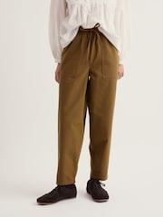 Seasalt Cornwall Green Sholl Cotton Tapered Trousers - Image 2 of 5
