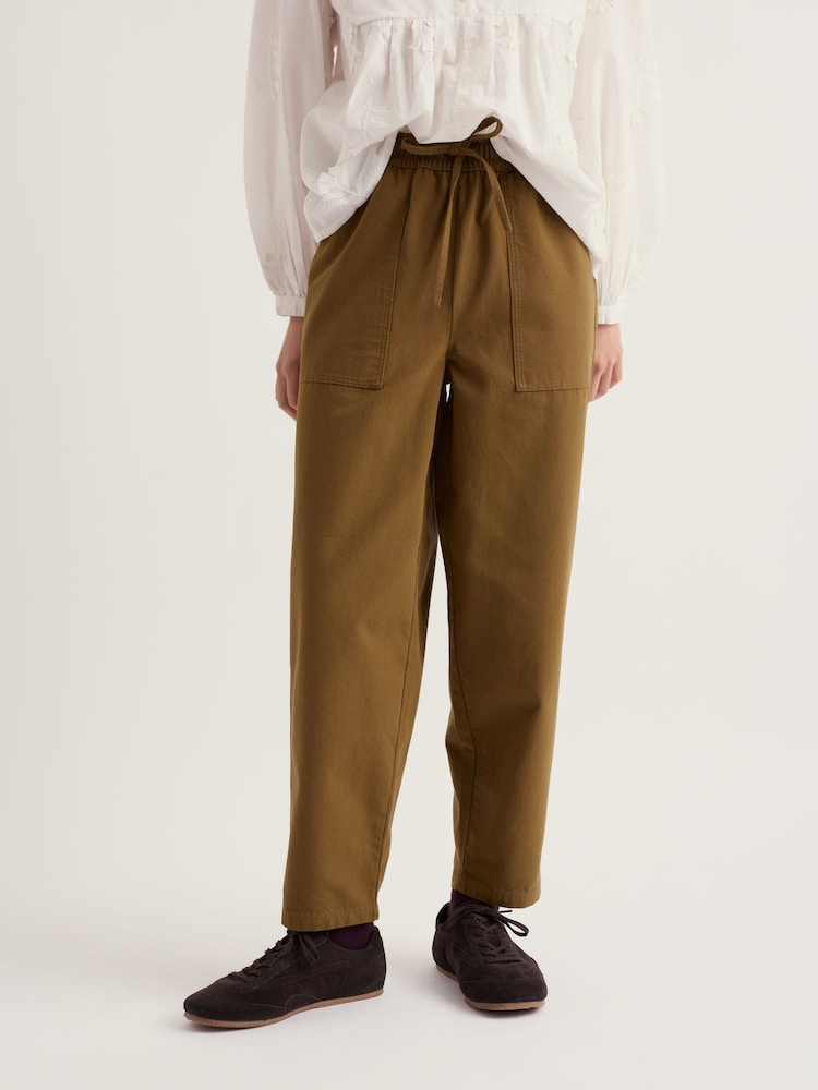 Seasalt Cornwall Green Sholl Cotton Tapered Trousers - Image 2 of 5 Seasalt Cornwall Green Sholl Cotton Tapered Trousers - Image 2 of 5