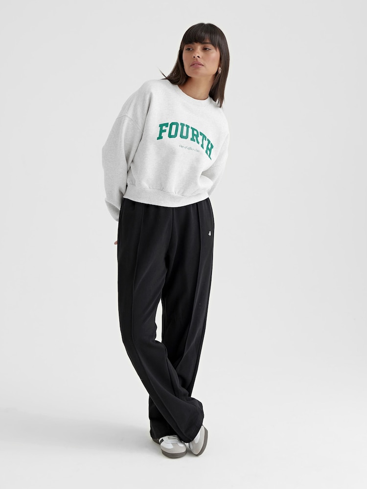 4th & Reckless Grey Gracie Cropped Fourth 100% Cotton Sweatshirt - Image 2 of 6
