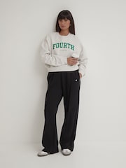 4th & Reckless Grey Gracie Cropped Fourth 100% Cotton Sweatshirt - Image 4 of 6
