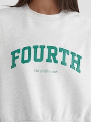 4th & Reckless Grey Gracie Cropped Fourth 100% Cotton Sweatshirt - Image 6 of 6
