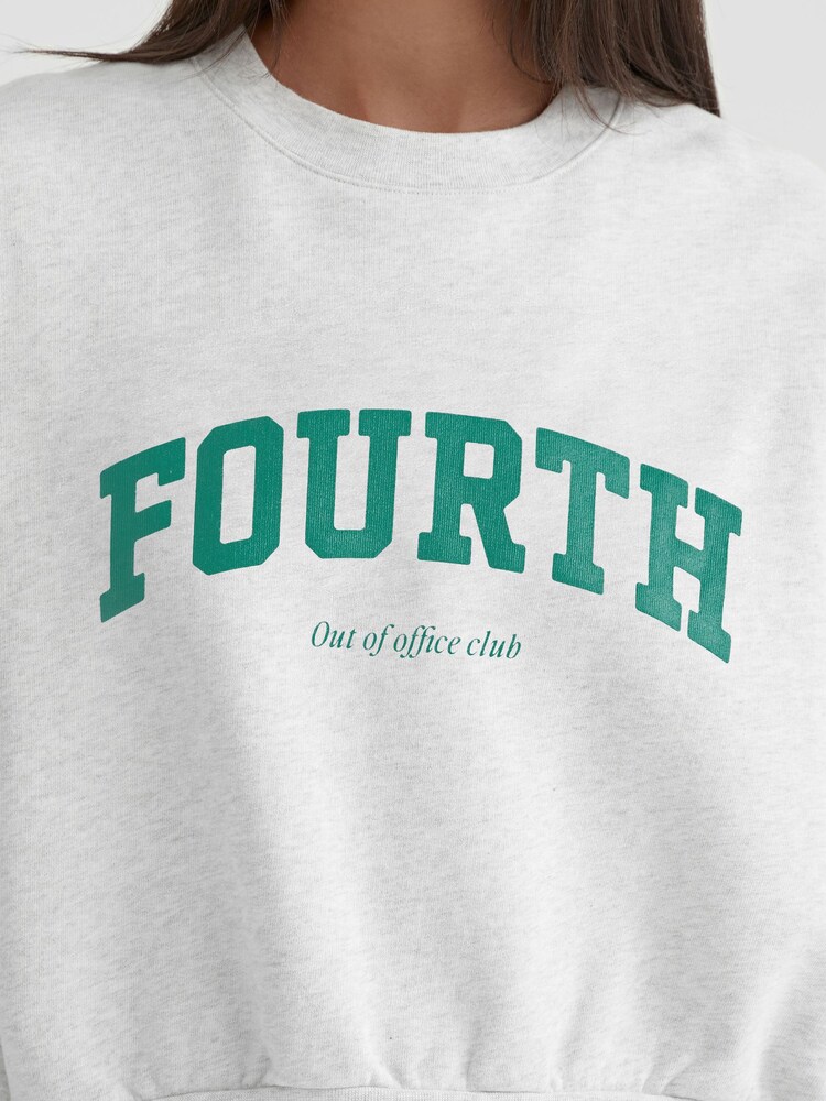 4th & Reckless Grey Gracie Cropped Fourth 100% Cotton Sweatshirt - Image 6 of 6