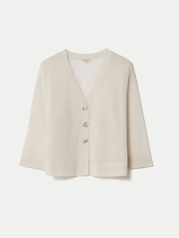 Jigsaw White Sheer Cardigan - Image 5 of 5 Jigsaw White Sheer Cardigan - Image 5 of 5