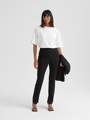 4th & Reckless Black Hally Tailored Split Hem Leggings - Image 1 of 6