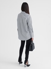 4th & Reckless Black Haleema Stripe Classic Oversized Shirt - Image 2 of 6