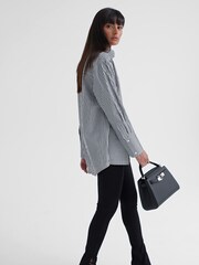 4th & Reckless Black Haleema Stripe Classic Oversized Shirt - Image 4 of 6