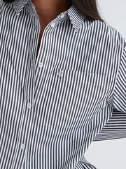 4th & Reckless Black Haleema Stripe Classic Oversized Shirt - Image 6 of 6