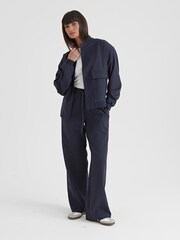 4th & Reckless Blue Teya Tailored Boxy Bomber Jacket - Image 1 of 4