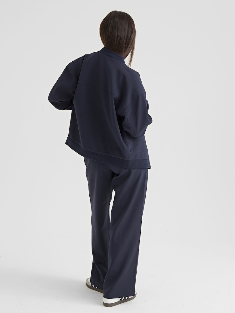4th & Reckless Blue Teya Tailored Boxy Bomber Jacket - Image 2 of 4