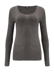 Pour Moi Grey Glitter Round Neck Round Neck - Image 2 of 3