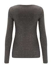 Pour Moi Grey Glitter Round Neck Round Neck - Image 3 of 3