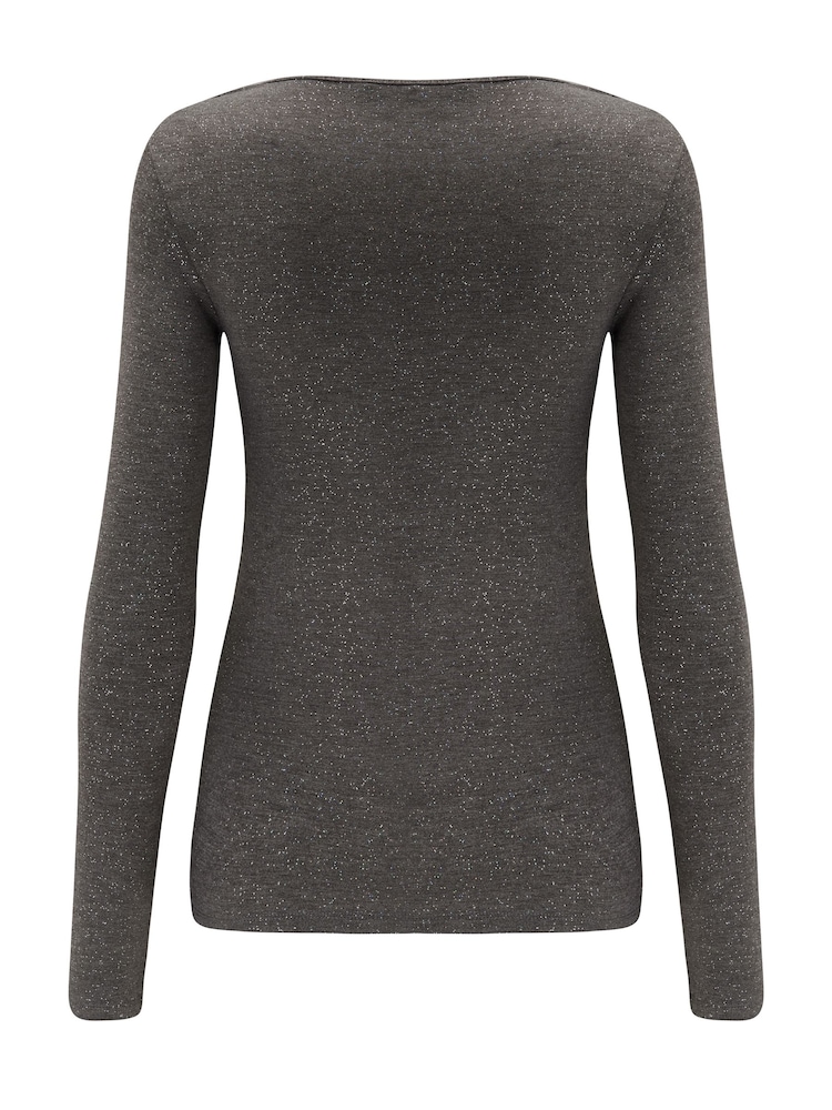 Pour Moi Grey Glitter Round Neck Round Neck - Image 3 of 3