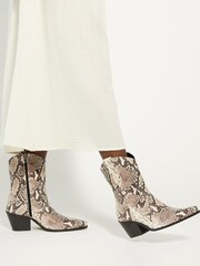 Dune London Natural Pardner 2 Zip Up Western Boots - Image 1 of 7