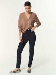Navy Blue Zip Detail Skinny Trousers - Image 1 of 7