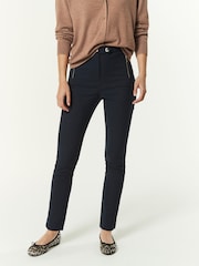 Navy Blue Zip Detail Skinny Trousers - Image 3 of 7