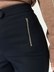 Navy Blue Zip Detail Skinny Trousers - Image 5 of 7