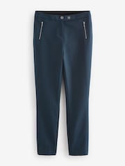 Navy Blue Zip Detail Skinny Trousers - Image 6 of 7