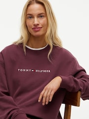 Tommy Hilfiger Brown Essential Terry Relaxed Lounge Sweatshirt - Image 4 of 5