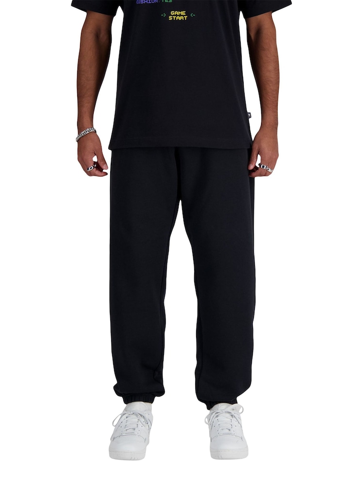 New Balance Black Mens Essentials Fleece Joggers - Image 1 of 4