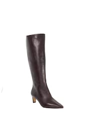 Dune London Red Wide Fit Smoulder Knee High Boots - Image 1 of 5