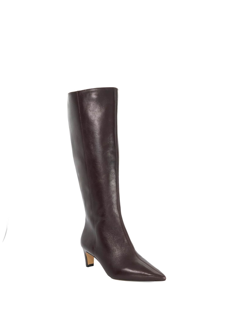 Dune London Red Wide Fit Smoulder Knee High Boots - Image 1 of 5 Dune London Red Wide Fit Smoulder Knee High Boots - Image 1 of 5