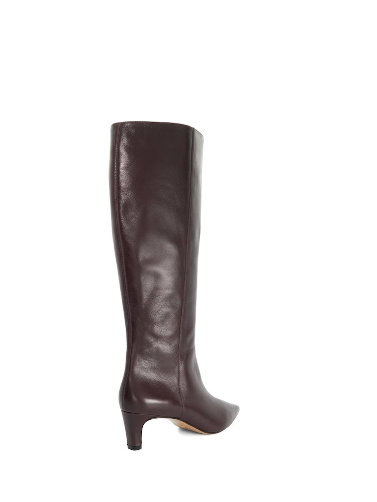 Dune London Red Wide Fit Smoulder Knee High Boots - Image 2 of 5 Dune London Red Wide Fit Smoulder Knee High Boots - Image 2 of 5
