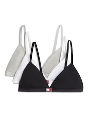 Tommy Hilfiger Black Heritage Logo Triangle Bras 3 Pack - Image 1 of 6