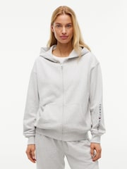 Tommy Hilfiger Light Grey Essential Terry Relaxed Zip-Thru Lounge Hoodie - Image 1 of 5