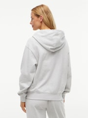 Tommy Hilfiger Light Grey Essential Terry Relaxed Zip-Thru Lounge Hoodie - Image 2 of 5