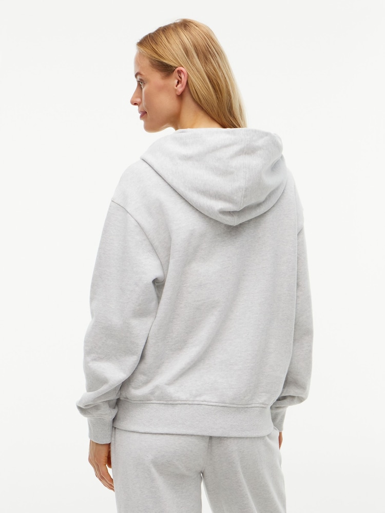 Tommy Hilfiger Light Grey Essential Terry Relaxed Zip-Thru Lounge Hoodie - Image 2 of 5