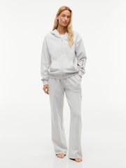 Tommy Hilfiger Light Grey Essential Terry Relaxed Zip-Thru Lounge Hoodie - Image 3 of 5