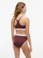 Tommy Hilfiger Brown Signature Logo Racerback Microfibre Bralette - Image 2 of 6