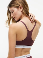 Tommy Hilfiger Brown Signature Logo Racerback Microfibre Bralette - Image 4 of 6